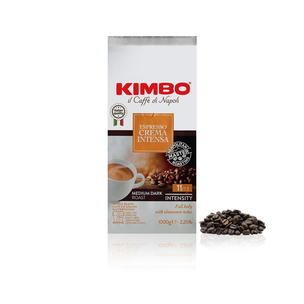 Boabe de cafea întregi Crema Intensa, prăjire medie, pungă de 1 kg