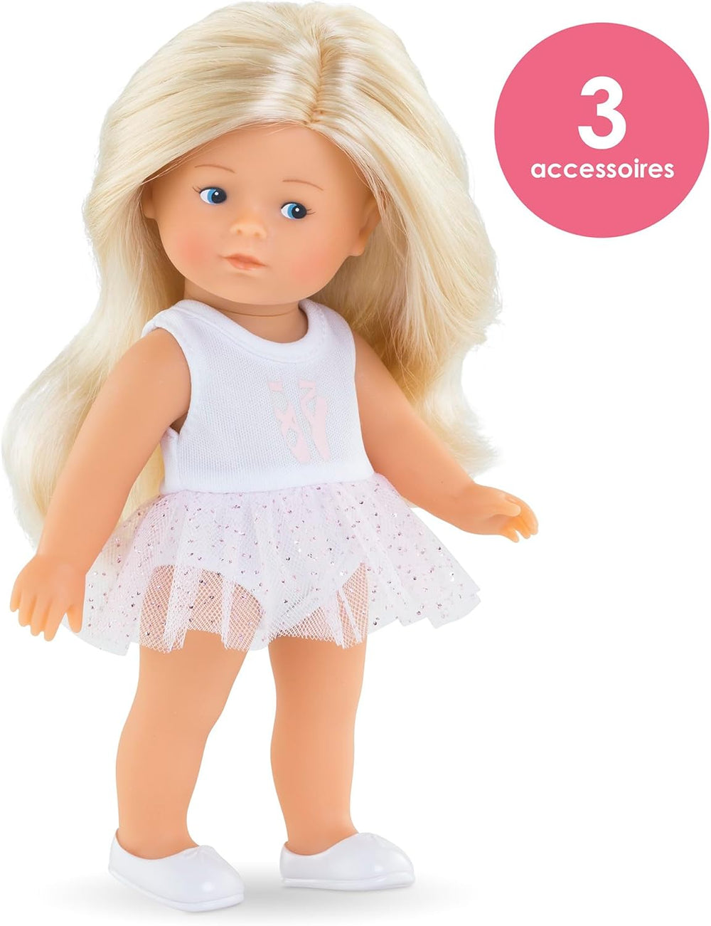 Sada Les Trends Mini Corolline Rosy Ballerina, Vollvinylpuppe s langem Haar, extra outfit v Geschenkbox, Vanilleduft, 20 cm, ab 3 Jahren