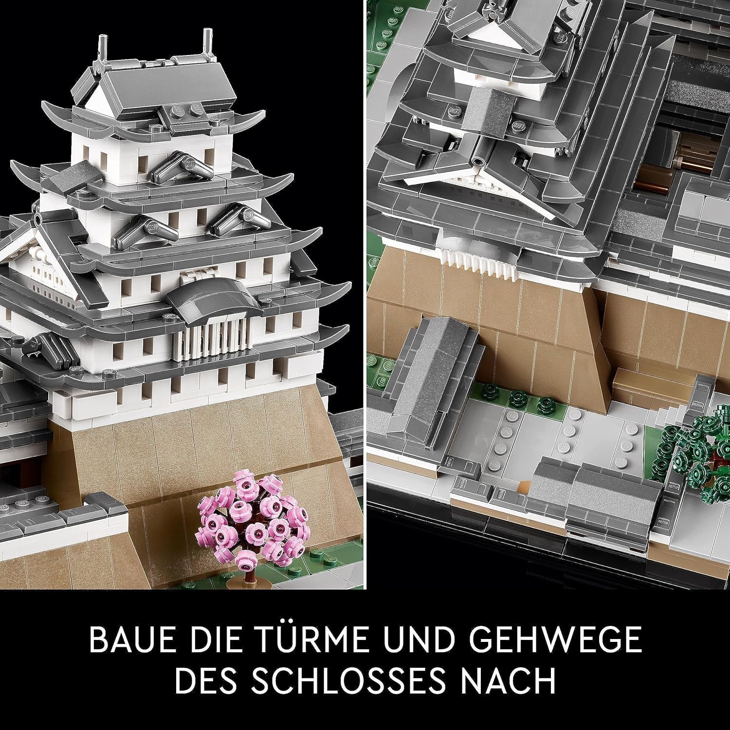 LEGO Architecture hrad Himedži, stavebnice pro dospělé modelky, sbírka památek, kreativní zahradnictví a sada fanoušků japonské kultury s třešňovým květem, dárek pro něj a její 21060 stavebnice Besuche den LEGO-Store