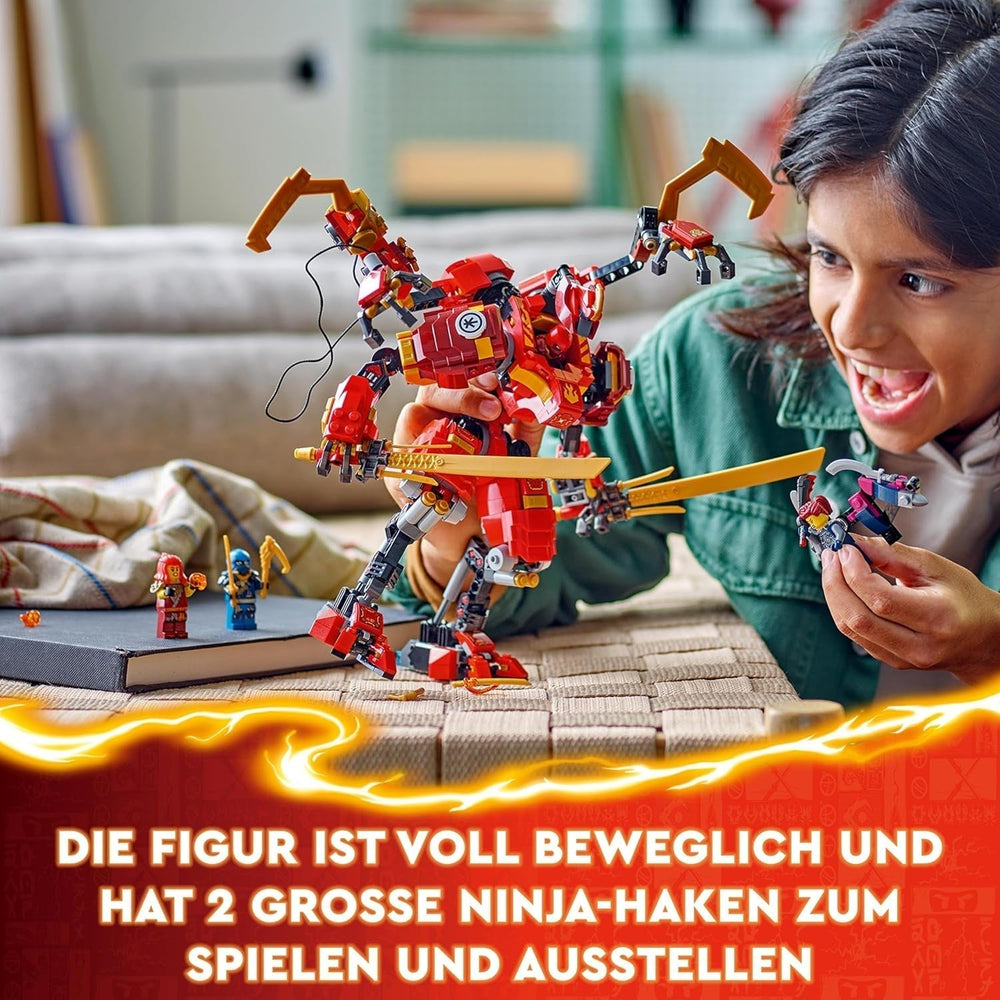 LEGO NINJAGO Sada Kai's Ninja lezeckého robota, Hračka Ninja se sestavitelnou akční figurkou a 4 minifigurkami, Dětská dobrodružná sada, Dárek k narozeninám pro 9leté chlapce a dívky 71812 Stavebnice Beuche den LEGO-Store