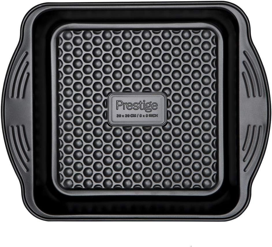Prestige 48227 Aerolift Muffin Zinn, Carbon Steel, Schwarz Formy a plechy na pečení Naty Shop 20Cm Eckig Kuchenform