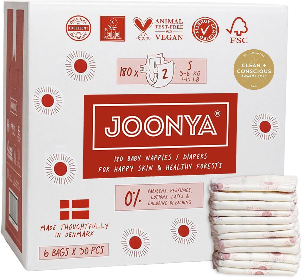 Dětské plenky, velikost 3M (4-8 kg) - 1 pytel po 28 - Bez škodlivých látek, ekologické, vysoce savé, vhodné pro noční použití, ultratenké a měkké - Vyrobeno v Dánsku