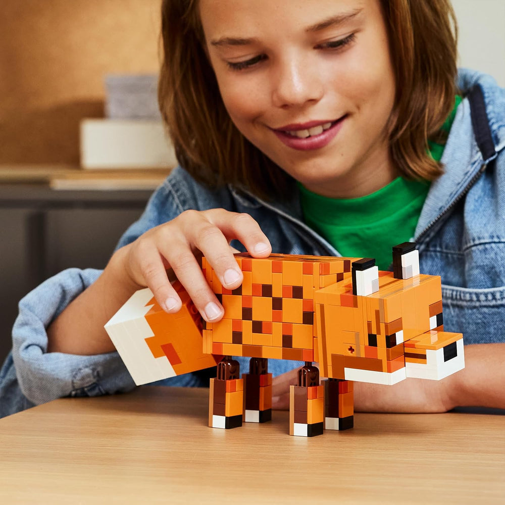 LEGO Minecraft Der Fuchs - 3D-Puzzle Tierfigur mit Zubehör - Herní Deko pro Schlafzimmer nebo Gaming Raum - Hráč Spielzeug zum Geburtstag für Jungen, Mädchen und Fans ab 10 Jahren - 21588
