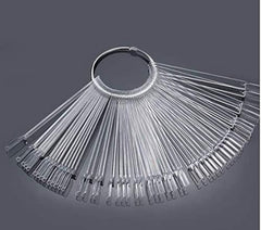 50 de bucăți de inele pentru sfaturi de artă pentru unghii, plăci transparente de culoare, bețișoare inelare pentru afișare a ojei, exerciții de salon de unghii, afișare a vârfurilor de unghii pentru afișare și exersare DIY Nail Art