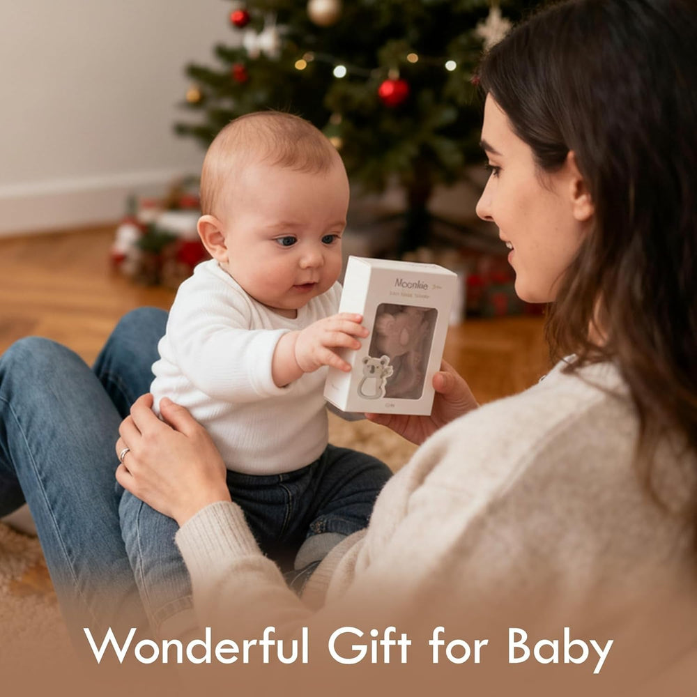 Jucărie de dentiție Moonkie din silicon fără BPA, periuță de dinți pentru bebeluși cu ventuză și rotire la 360°, ideală pentru bebelușii de 6-12 luni