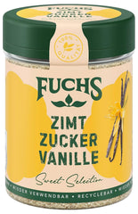 Fuchs Gewürze - Zimt Zucker Vanille - Gewürz zum Versüßen von Wafeln, Milchgetränken oder Joghurt - aus natürliche Ingredient - 100 g v wiederverwendbarer, recyclebarer Dose
