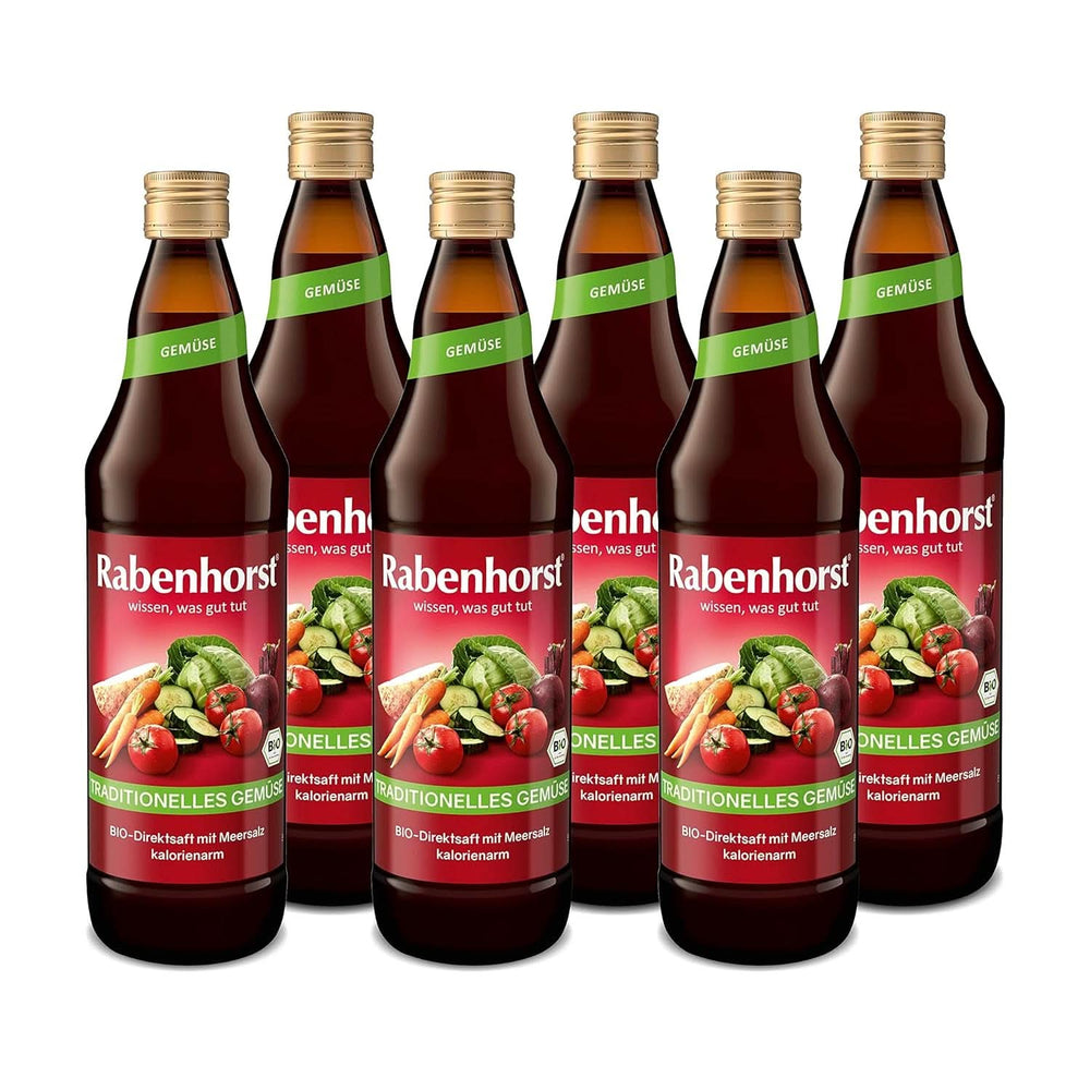 RABENHORST (6 X 700 ml) - Vysoce kvalitní zeleninová šťáva z různých druhů zeleniny Nealkoholické nápoje Naty Shop