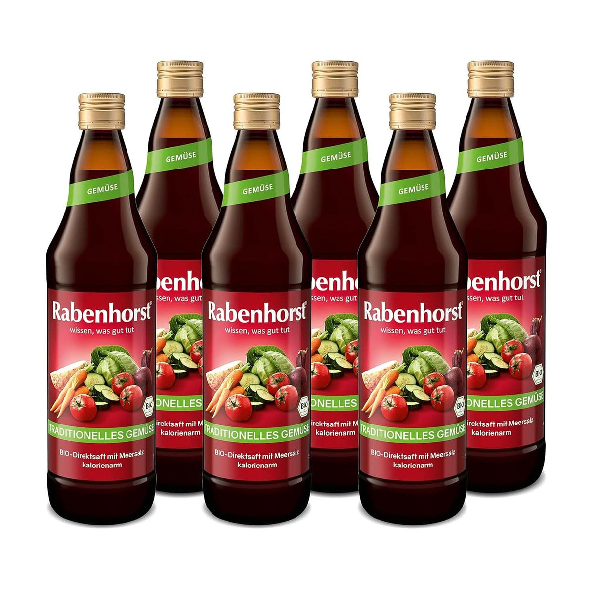 RABENHORST (6 X 700 ml) - Vysoce kvalitní zeleninová šťáva z různých druhů zeleniny Nealkoholické nápoje Naty Shop