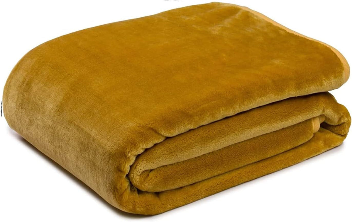 Gözze - Pohodlná deka Premium Cashmere-Feeling, 500 G/M², 180 X 220 Cm - hořčice Postele a přikrývky Besuche den Gözze-Store Mustard 180 X 220 Cm