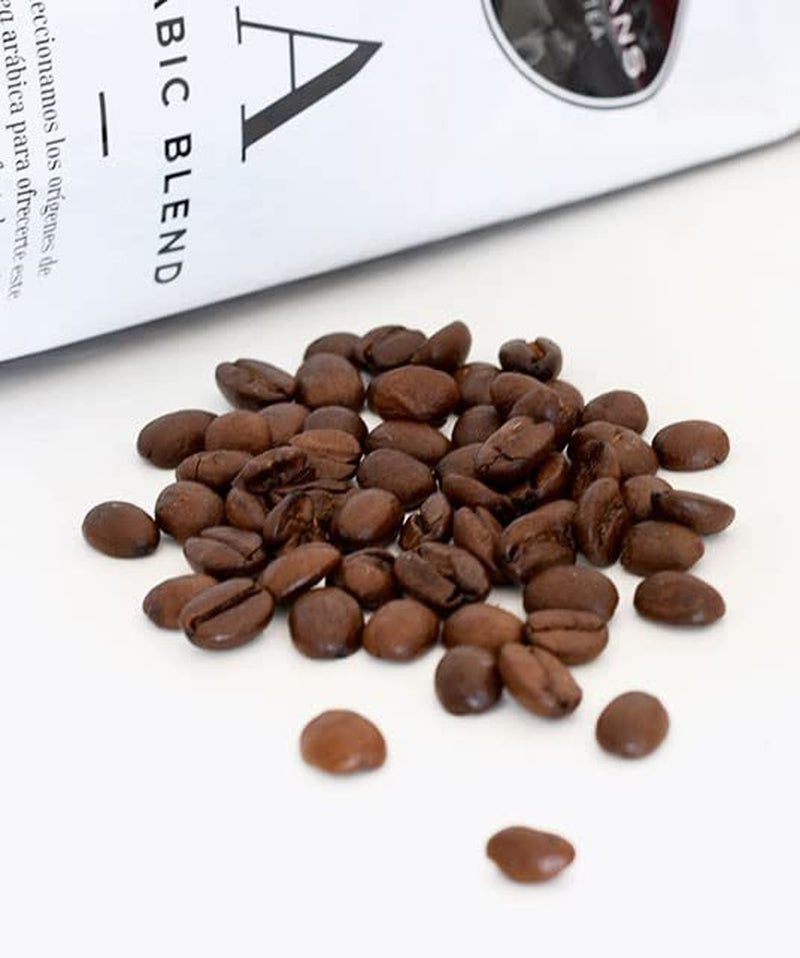 Boabe de cafea Marabans Arabic Blend, pachet de 1 kg - ARABICA 80% ROBUSTA: 20% - Textură cremoasă - Prăjire 100% naturală