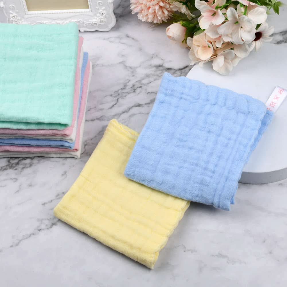 Dětské mušelínové ručníky, balení 8 ks savých ručníků z organické bavlny, 25 x 25 cm Mother and Baby Naty Shop