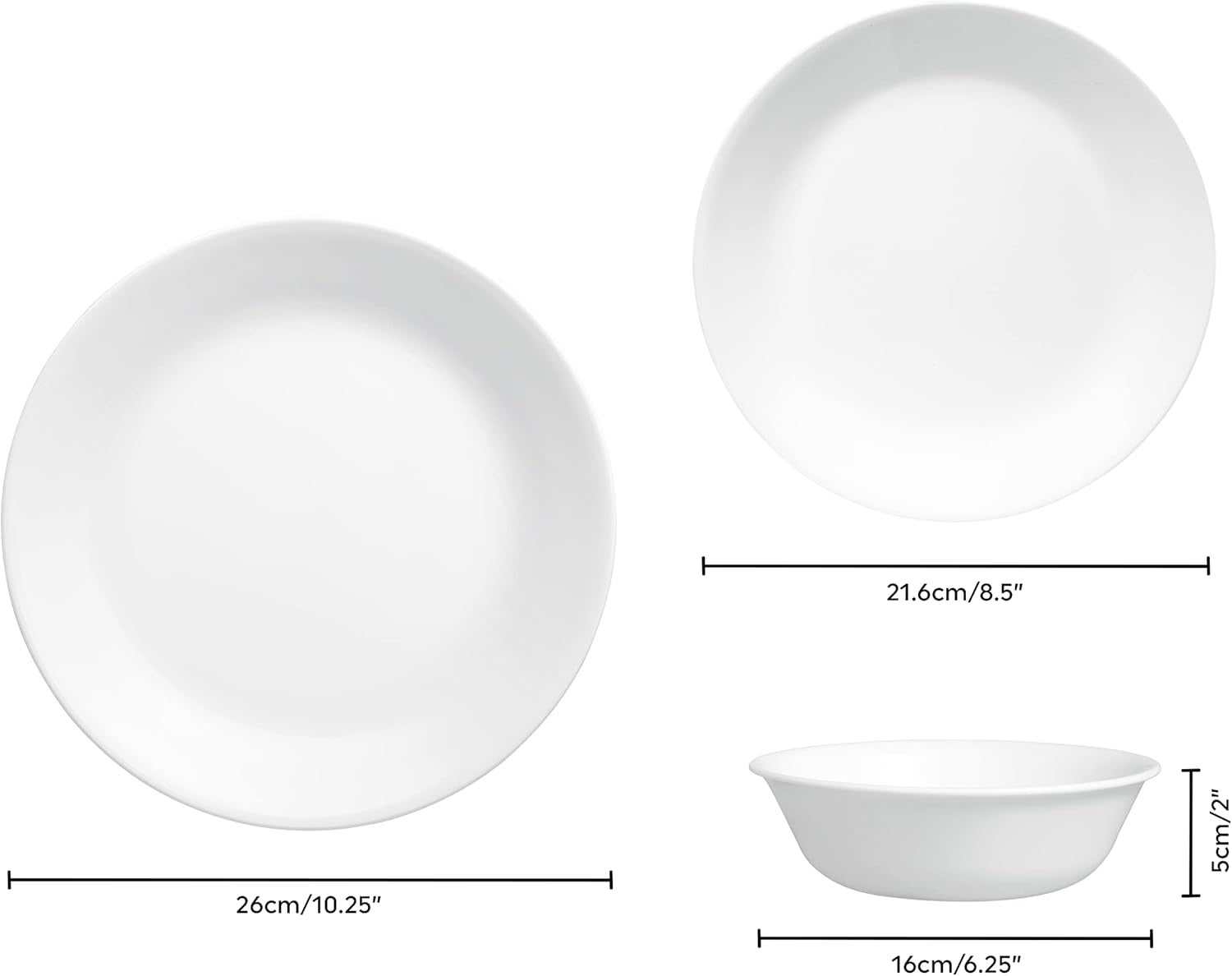 Set de veselă Winter Frost pentru 4 persoane, 12 piese, veselă premium din sticlă Vitrelle™ ultra-durabilă, se poate spăla în mașina de spălat vase, poate fi folosit la cuptorul cu microunde și la cuptorul cu microunde, design festiv de iarnă