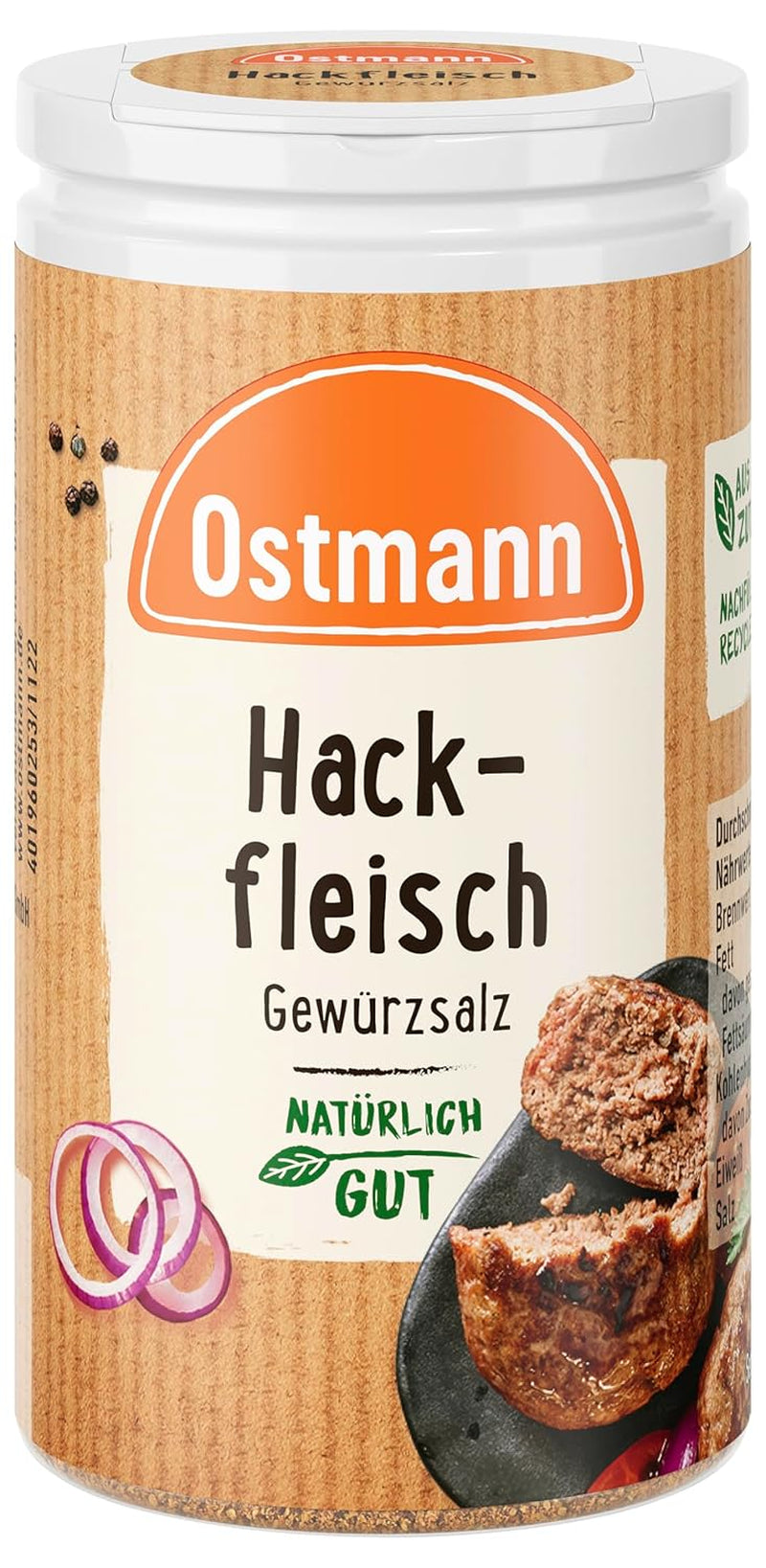 Ostmann Gewürze - Hackfleisch Gewürzsalz | Gewürz für Hackfleisch, Buletten nebo Cevapcici | 60 g ve Streudose