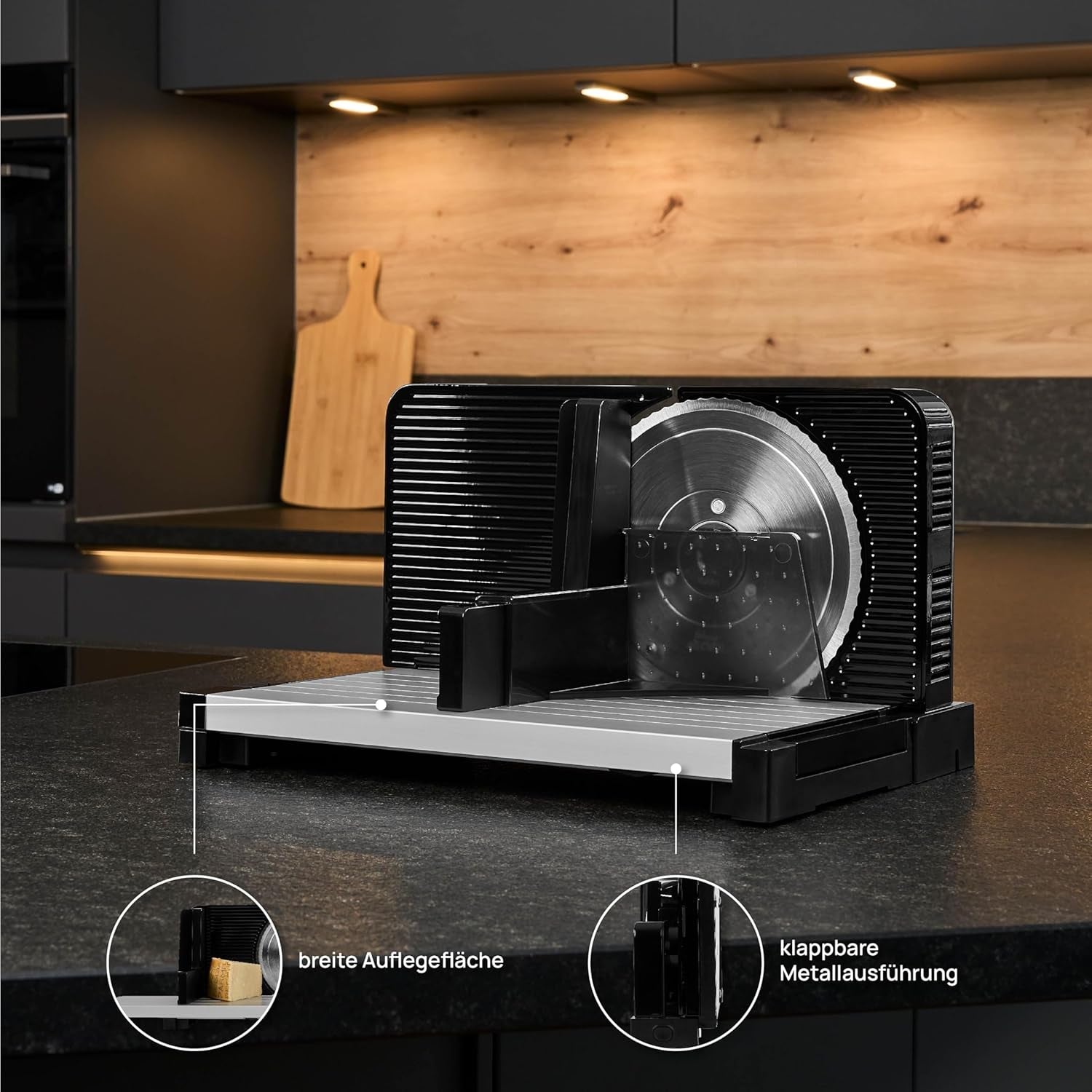 Multifunkční skládací elektrický kráječ Ritter Icaro 5 a kovový kráječ chleba s ekologickým motorem, vyrobené v Německu Drtiče a kráječe Naty Shop