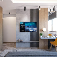 Televizor inteligent Cecotec - televizor LED de 32 de inci, rezoluție HD - Seria A5 ALH50032. Televizor inteligent VIDAA, sistem audio Dolby, Wi-Fi integrat, mufă pentru căști, 3 porturi HDMI și 2 porturi USB.