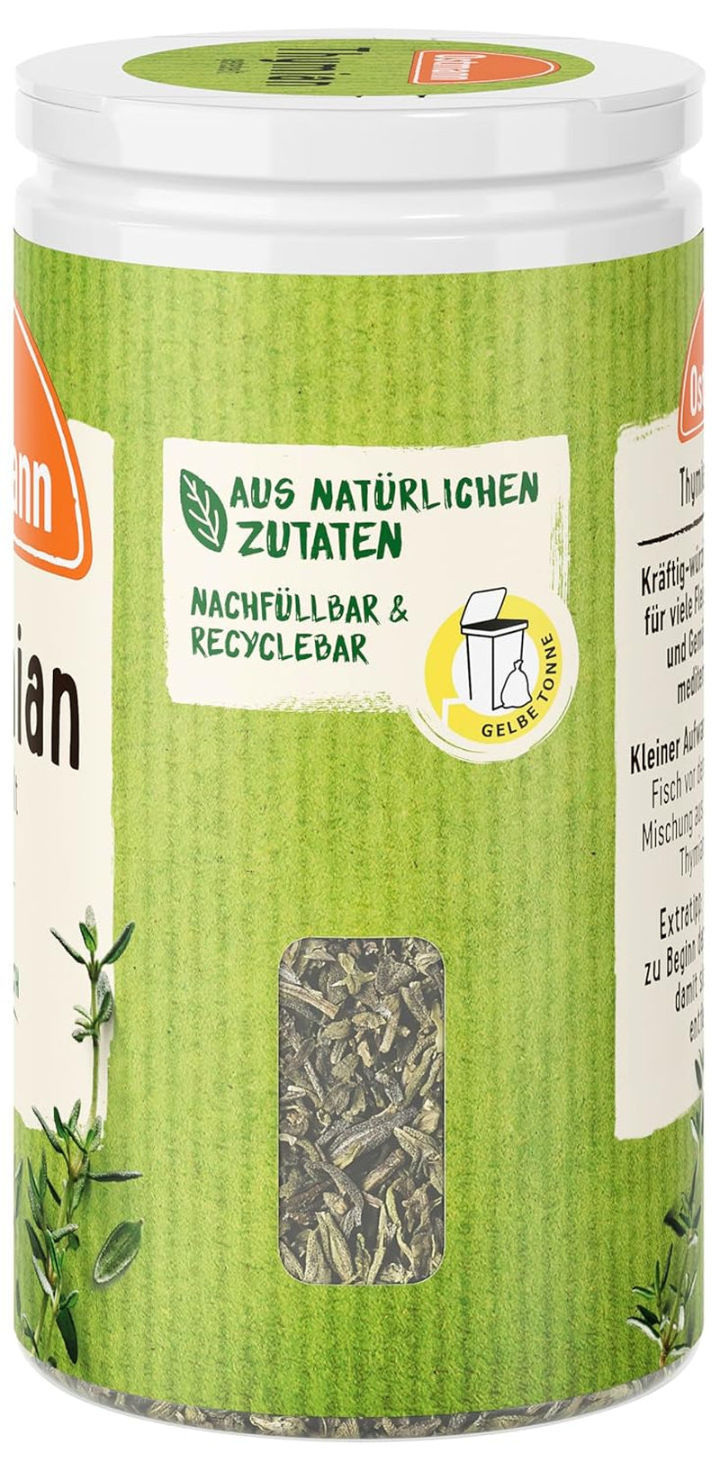 Ostmann Thyme gerebelt 15 g Thyme-Gewürz für viele Fleisch-, Fisch-, Pilz-, und Gemüsegerichte der Mediterranen Küche, Množství: 1 kus