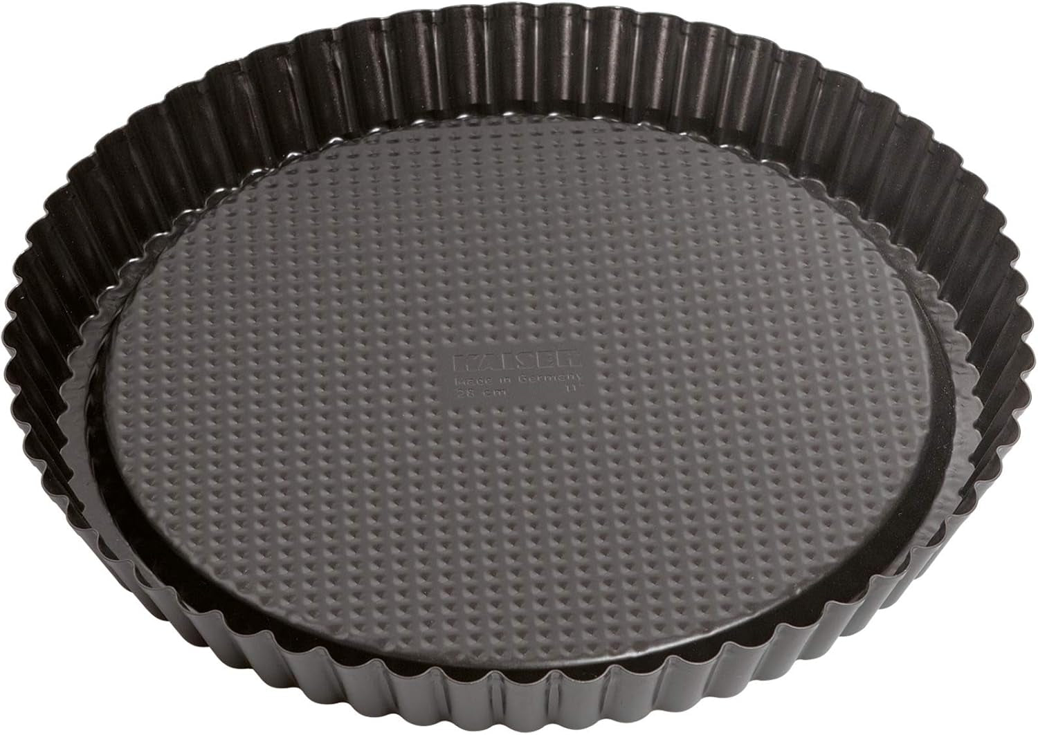ORIGINAL KAISER Classic Obstbodenform 28 Cm, Obstkuchenform, Gleichmäßige Bräunung & Classic Mini Torteletts 6 Stück, Tartelette Förmchen 10 Cm, Tarteform Klein, Tortelettförmchen Antihaftbeschichte Formy a plechy na pečení Naty Shop