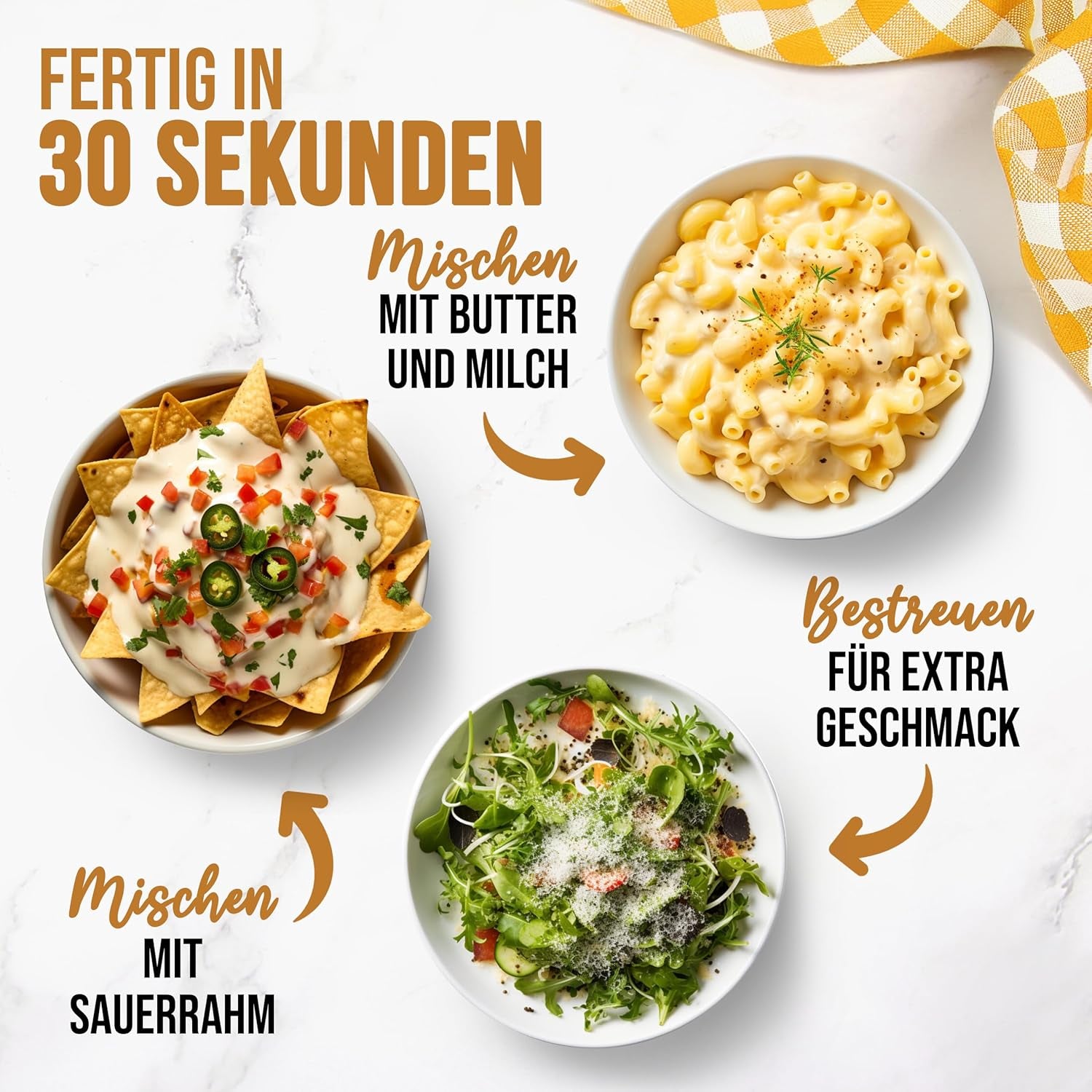 EASY YUMMY - Käsepulver 300g | Instantní Käsegeschmack für Mahlzeiten & Snacks | Immer Bereit, Keine Kühlung Nötig | Aus 100% pravý sýr | Ideální jako Popcorn-Topping