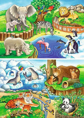 Ravensburger Puzzle pro děti - 07602 Zvířátka v ZOO - Puzzle pro děti od 3 let, s 2X12 dílky Puzzle Naty Shop