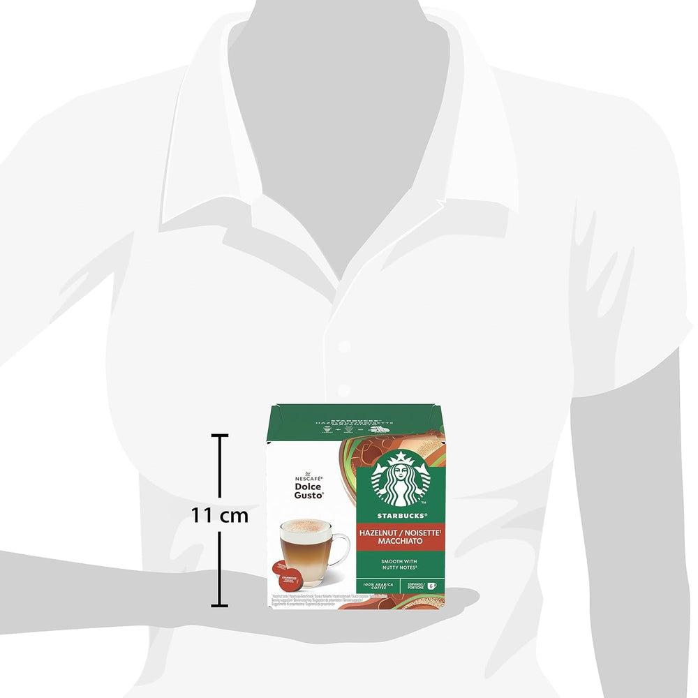STARBUCKS Hazelnut Macchiato by Nescafé Dolce Gusto, Dunkle Röstung, Kaffeekapseln 6 x 12 (72 Kapseln)