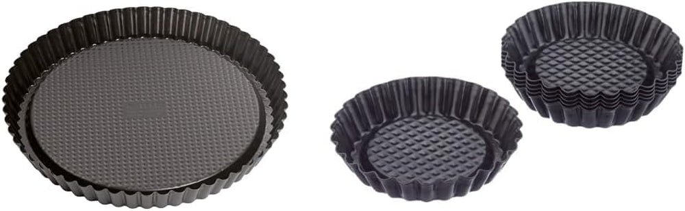 ORIGINAL KAISER Classic Obstbodenform 28 Cm, Obstkuchenform, Gleichmäßige Bräunung & Classic Mini Torteletts 6 Stück, Tartelette Förmchen 10 Cm, Tarteform Klein, Tortelettförmchen Antihaftbeschichte Formy a plechy na pečení Naty Shop