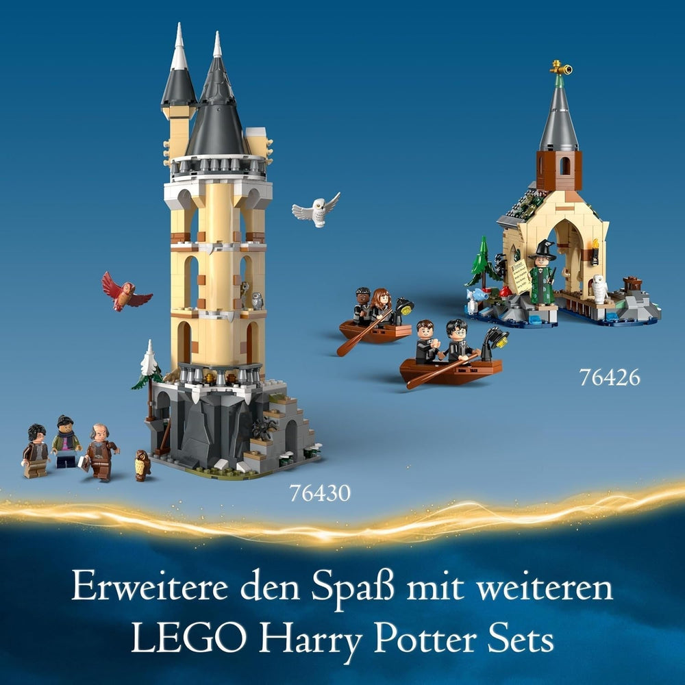 LEGO Harry Potter Owlery na Bradavickém zámku, dobrodružná sada se zvířátky a 3 minifigurkami, filmová hračka pro děti, dárek pro dívky, chlapce a všechny fanoušky od 8 let 76430 Stavebnice Besuche den LEGO-Store