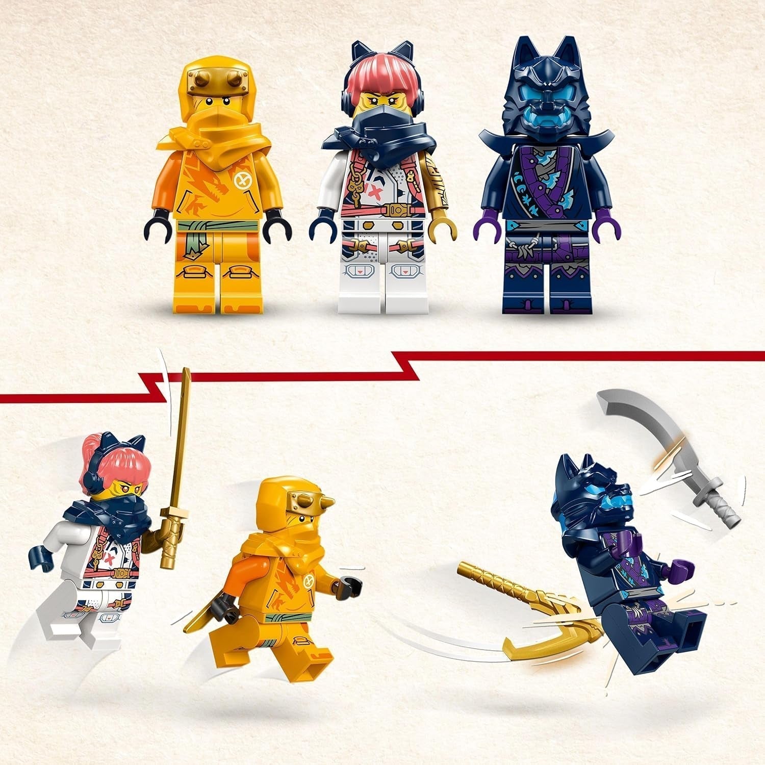 LEGO NINJAGO Riyu Dětský drak Dragon se 3 minifigurkami Sestavitelná hračka Ninja pro 6leté chlapce a dívky Akční dárek pro děti 71810 Stavebnice Besuche den LEGO-Store