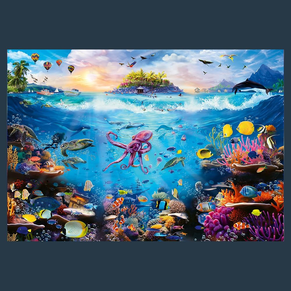 Trefl Prime - Puzzle UFT: Plonjați în paradisul subacvatic - 13500 piese, Puzzle jigsaw mare care prezintă fundul marin colorat, Cartonul cel mai gros, Organic, EKO, Divertisment pentru adulți și copii cu vârsta peste 12 ani Puzzle Naty Shop