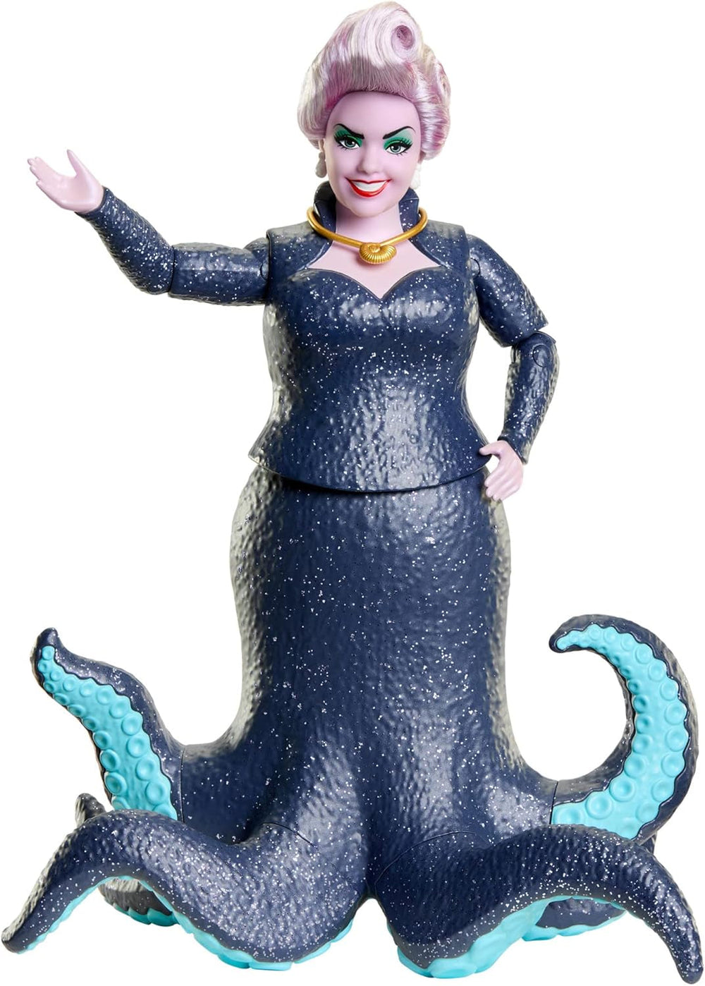 Mattel DISNEY Ariel, mořská panna - Ursula s chapadly, odnímatelným náhrdelníkem a levandulovým účesem pro nekonečnou kadeřnickou zábavu, vhodné pro děti od 3 let, HLX12 Naty Shop Dolls