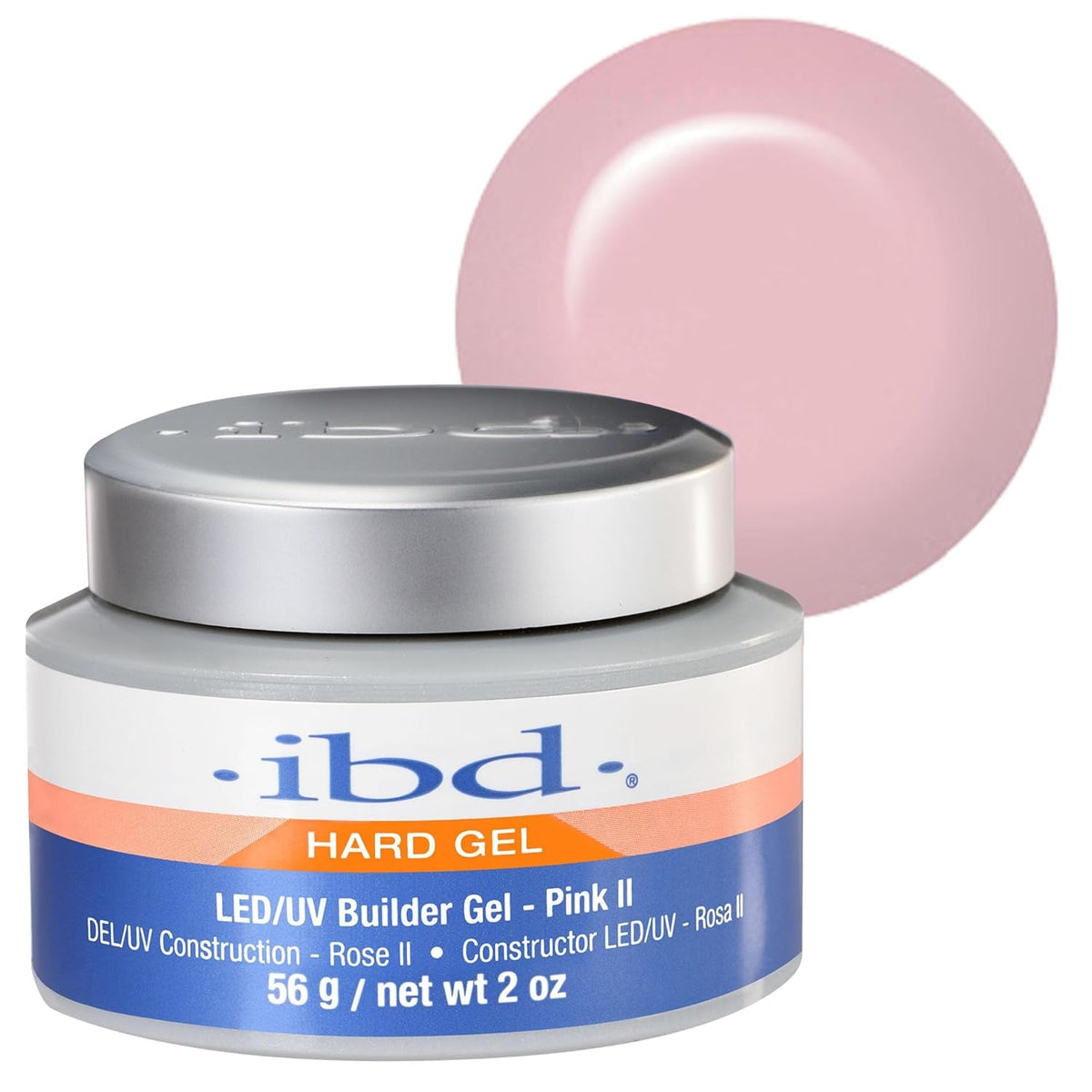 IBD Hard Gel – Gel de construcție LED/UV roz II, 1 pachet (1 x 56 g) – Fabricat în SUA – Construcție unghii acasă – Fără programări sau saloane de unghii zgomotoase