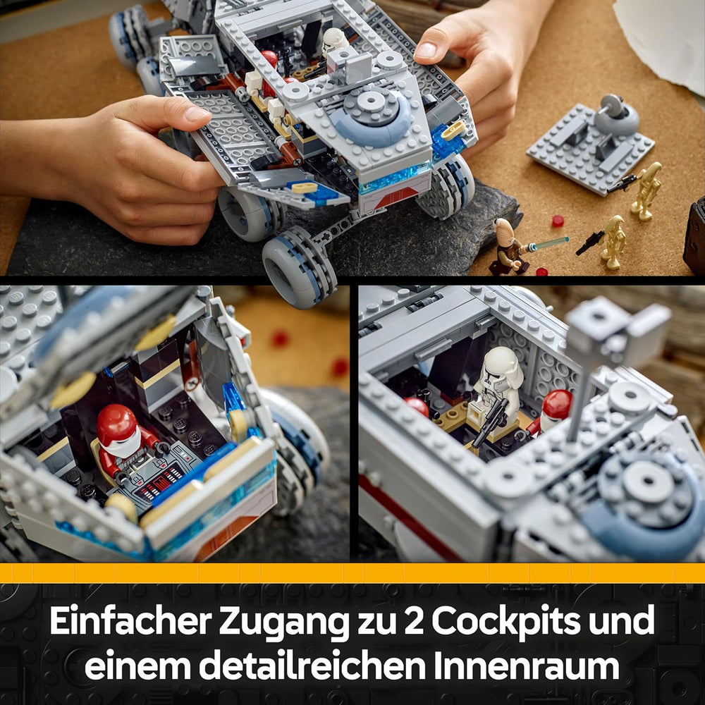 LEGO Star Wars: The Clone Wars Republikanischer Juggernaut - Spielzeug mit Transportfahrzeug - Bauset mit Lichtschwert - Kreatives Spielzeug für Kinder und Erwachsene Fans - 75413