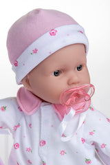 JC Toys La Baby Caucasian Baby Doll Set - păpușă moale de 28 cm, lavabilă, costum roz detașabil cu pălărie, pătură și suzetă, pentru copii de la 12 luni în sus Papusi Naty Shop