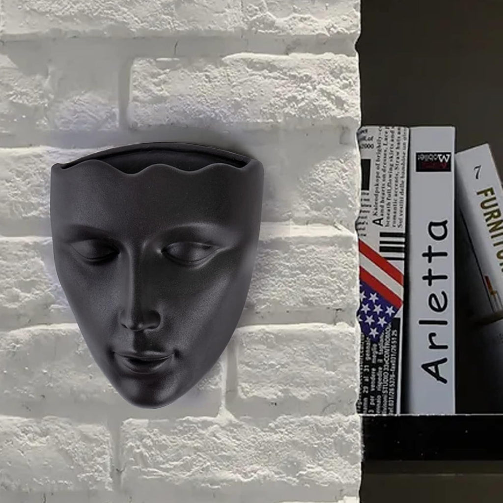 Jardinieră Notakia cu față, montată pe perete, pentru uz interior și exterior, cu drenaj, pentru suculente, cactuși și plante mici, decorațiune unică pentru casă, cadou pentru prieteni și familie