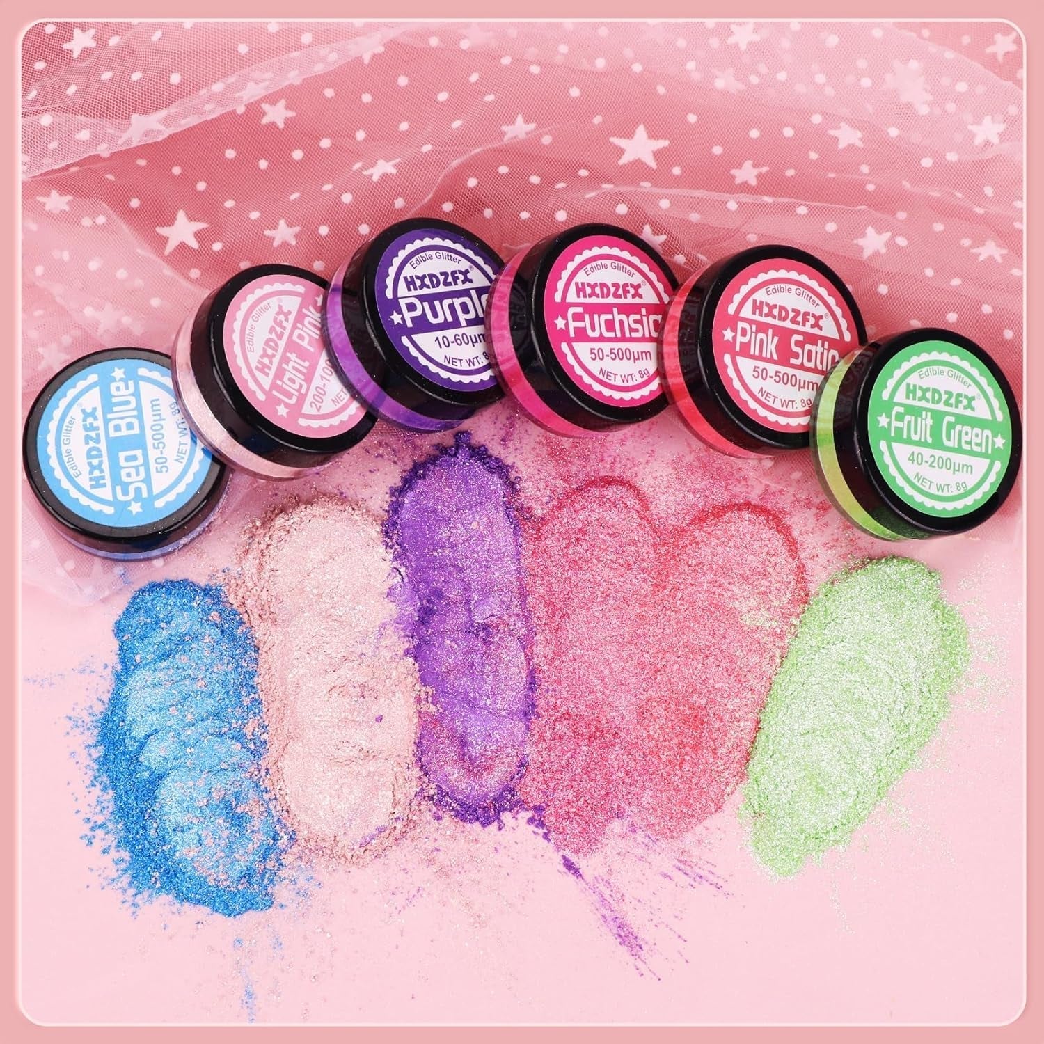 Essbarer Glitzer Für Getränke - Lebensmittelfarbe Pulver, Schimmerndes Glitzerpulver, Lebensmittel Glitzerpuder Für Schokolade, Kuchen, Fondant, Drinks - 8G (Frucht Grün) Naty Shop