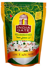 INDIA GATE Rýže Sella Basmati, předvařená (z Indie, jemná dlouhozrnná), ochucená, hromadné balení - 1 balení (1 x 1 kg)