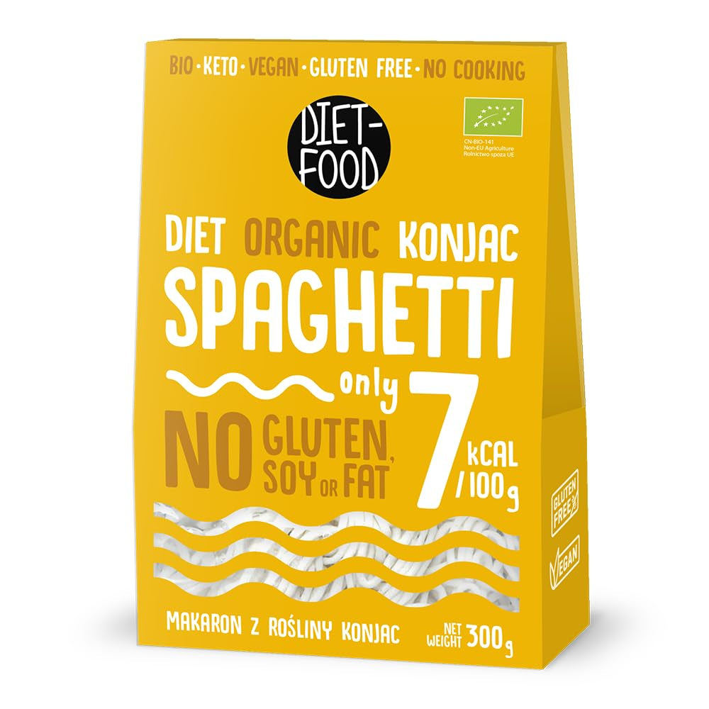 DIETNÍ POTRAVINY Bio Shirataki Konjac instantní rýže, Nízkosacharidový, Nízkokalorický, Veganský, Bez tuku, Bez sóji, Bez lepku, Keto Friendly, Hubnutí, 300 gramů