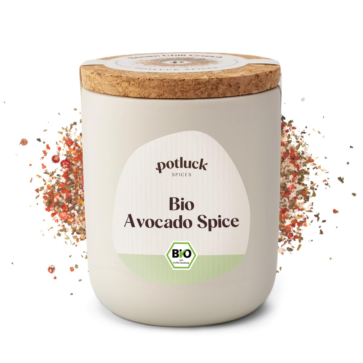 Potluck | Bio Sizilianisches Zitronensalz | Gewürzsalz für Fisch, Meeresfrüchte, Gemüse, salát a dresinky | 140 g v Keramiktopfu