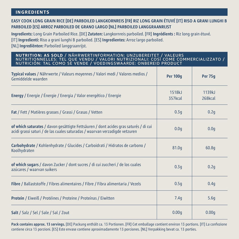 Předvařená dlouhozrnná rýže z Amazonie, 1 kg