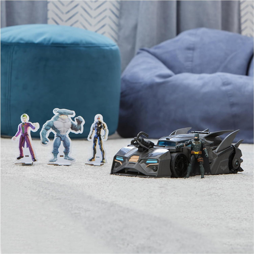 Batmobil DC Comics Batman Offroad Batmobil s katapultem s hákem a mřížkou vzadu Včetně 10cm figurky Batmana pro fanoušky superhrdinů od 4 let Akční figurky Naty Shop