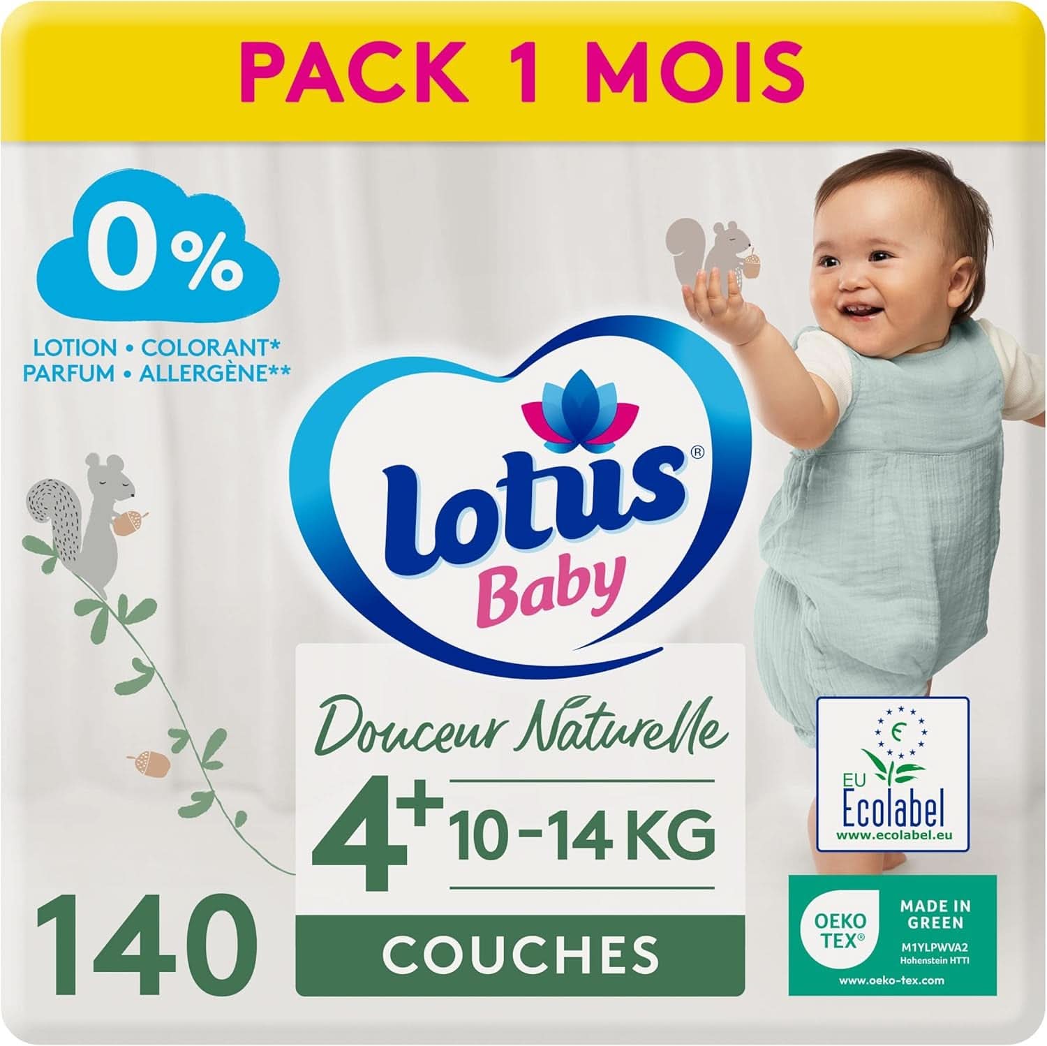 Lotus Baby, Douceur Naturelle, scutece, diverse marimi Mama si Copilul Naty Shop 4+ (140 buc)