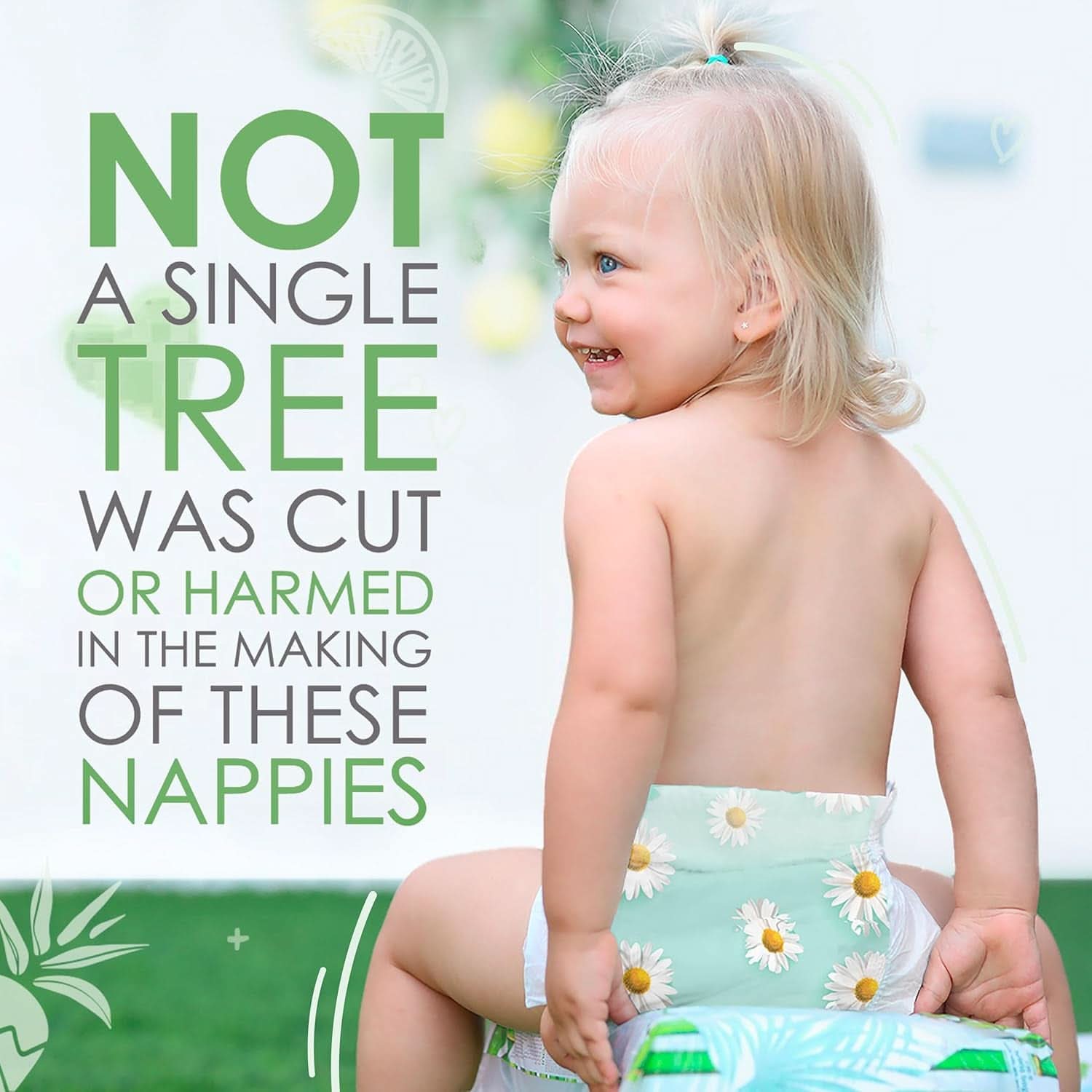 Bio bambusové plenky Pureborn Eco, novorozenecká velikost (do 5 kg), ekologické, hypoalergenní, ultra měkké, s indikátorem vlhkosti, různé potisky Mother and Baby Naty Shop