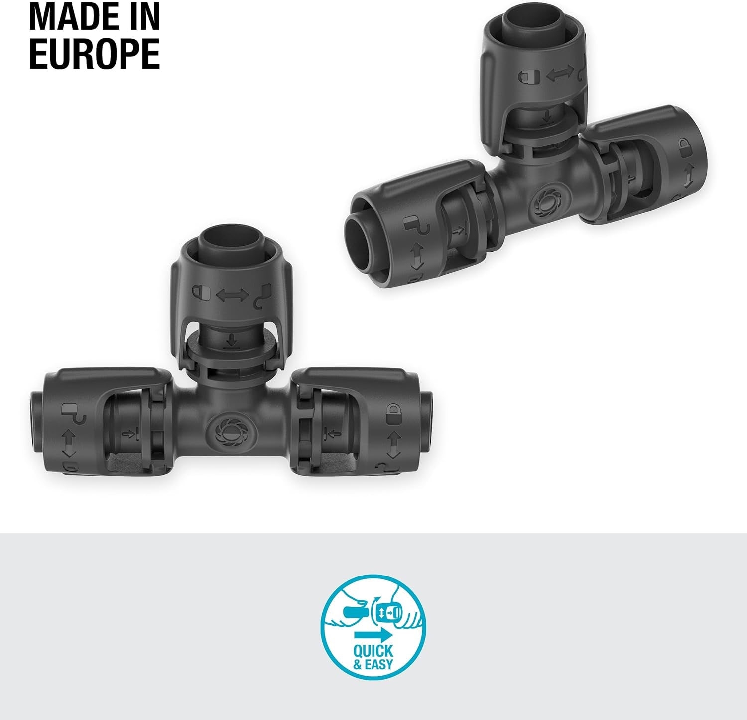 Piesă în T pentru sistem de irigare Gardena Micro-Drip 13 mm (1/2 inch): Conector pentru țevi de alimentare de 13 mm, ramificație în formă de T, irigare automată, reutilizabilă (13201-20)