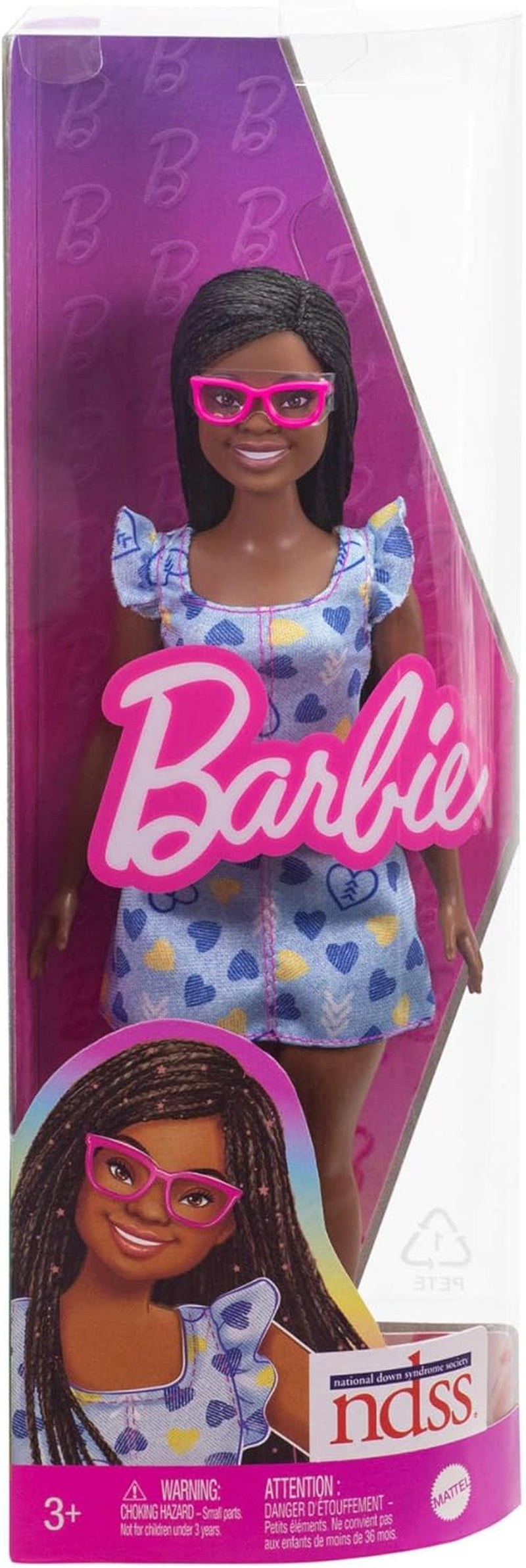 Panenka Barbie Fashionistas č. 229 with Down Syndrome in Heart Dress, vyvinuté ve spolupráci s National Down Syndrome Society, HYK14 Naty Shop Dolls