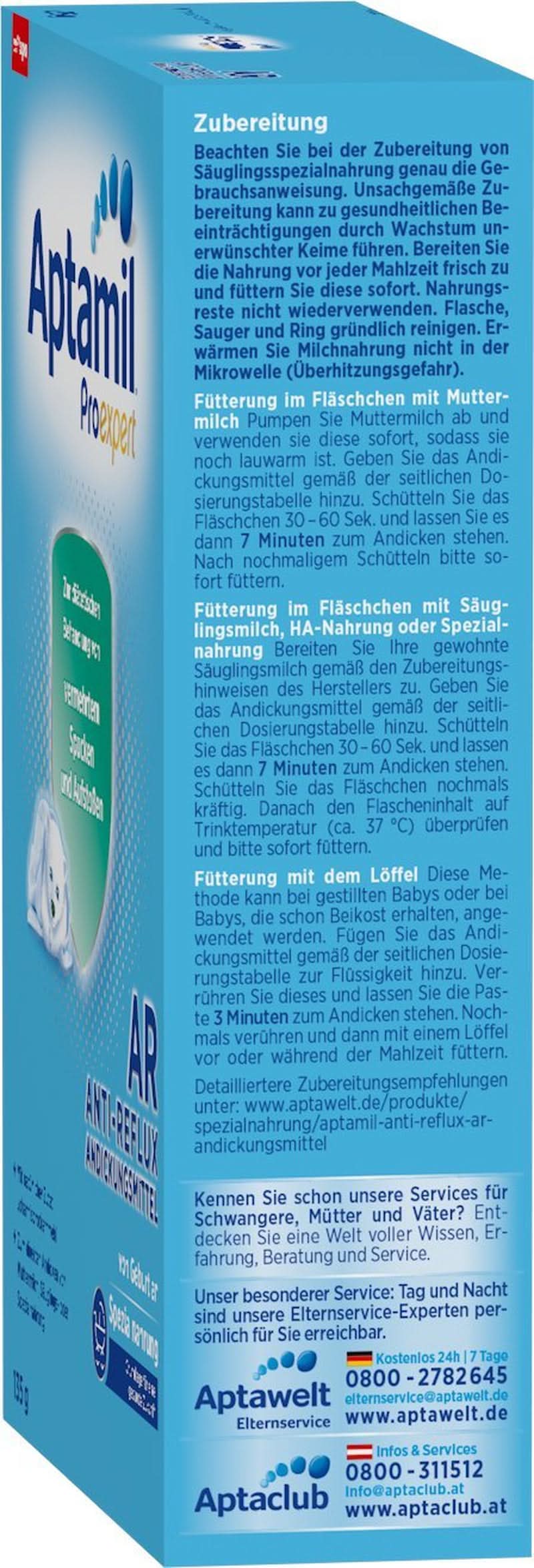 Aptamil AR zahušťovadlo od narození, balení 6 ks (6 x 135 g) Mother and Child Naty Shop