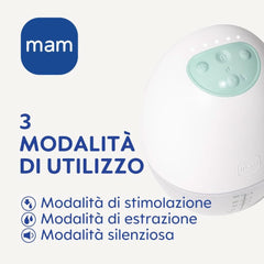 MAM Move Přenosná odsávačka mateřského mléka se 3 provozními režimy a 5 úrovněmi intenzity, silikonové pouzdro Skinsoft, nastavitelné na 4 velikosti Příslušenství Potraviny a kojení Bebe Naty Shop