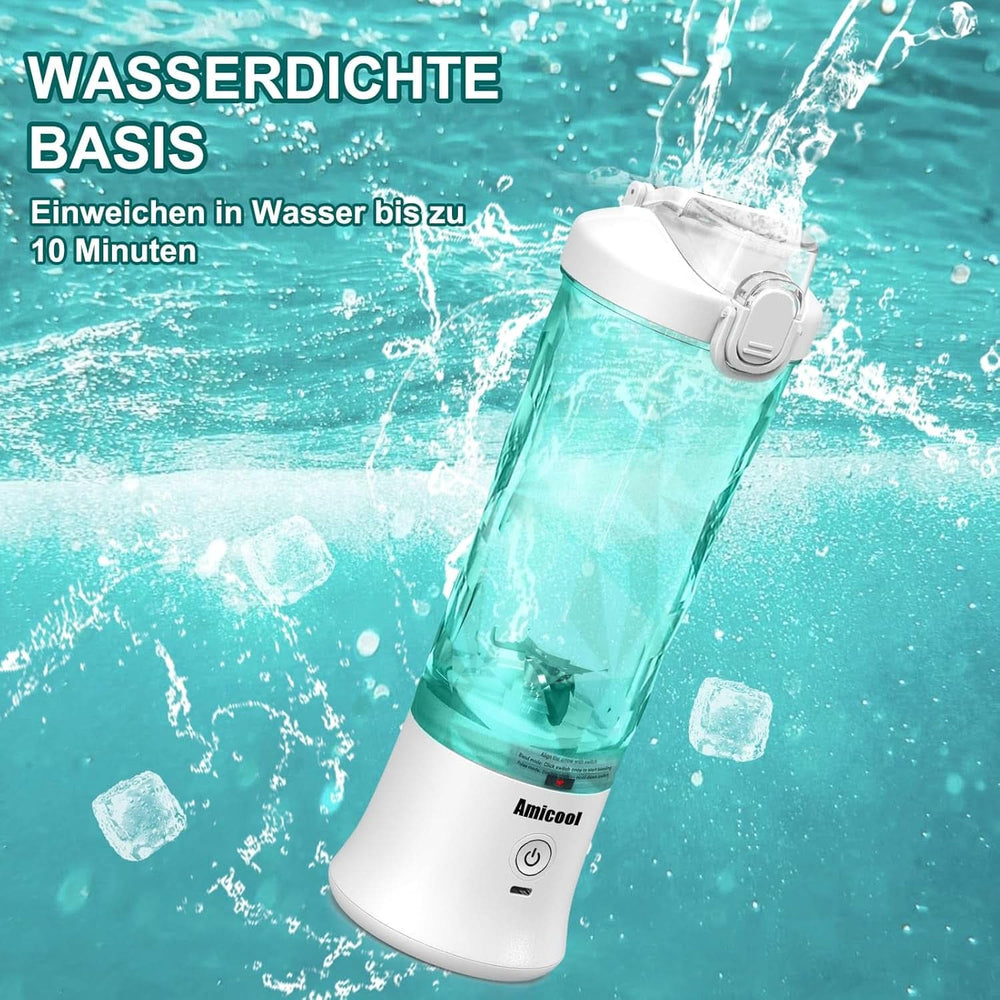 Mixér Smoothie Maker to Go, Mini Standmixer Tragbar Mit 6-Klingen Edelstahl, Enstafter Mit Reisedeckel, USB přenosný mixér Elektrisch 600 ml láhev, Mixer Shaker Slushy Maker Wasserdichter Bucatarie Naty Shop