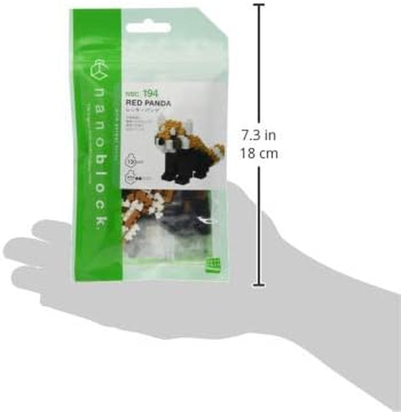 Bandai – Nanoblok – Roter Panda – Červená Panda – Mini-Bausteinfigur – Baukastenspiel – Pixel-Tierfiguren-Bausatz Panda – NBC194