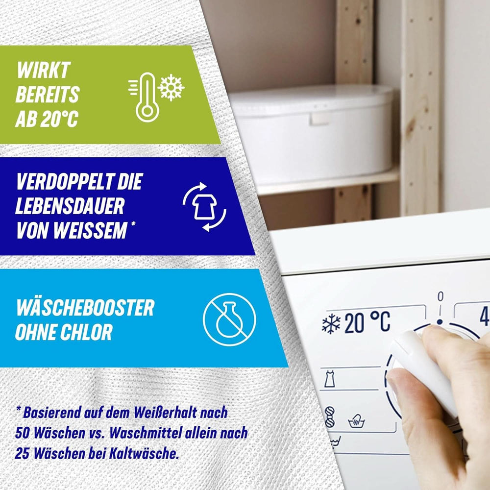 Vanish Oxi Action Powerwhite Powder - 1 X 1,125 Kg - odstraňovač skvrn a prášek pro zlepšení prádla bez chlóru - na bílé prádlo Prací prostředky Naty Shop