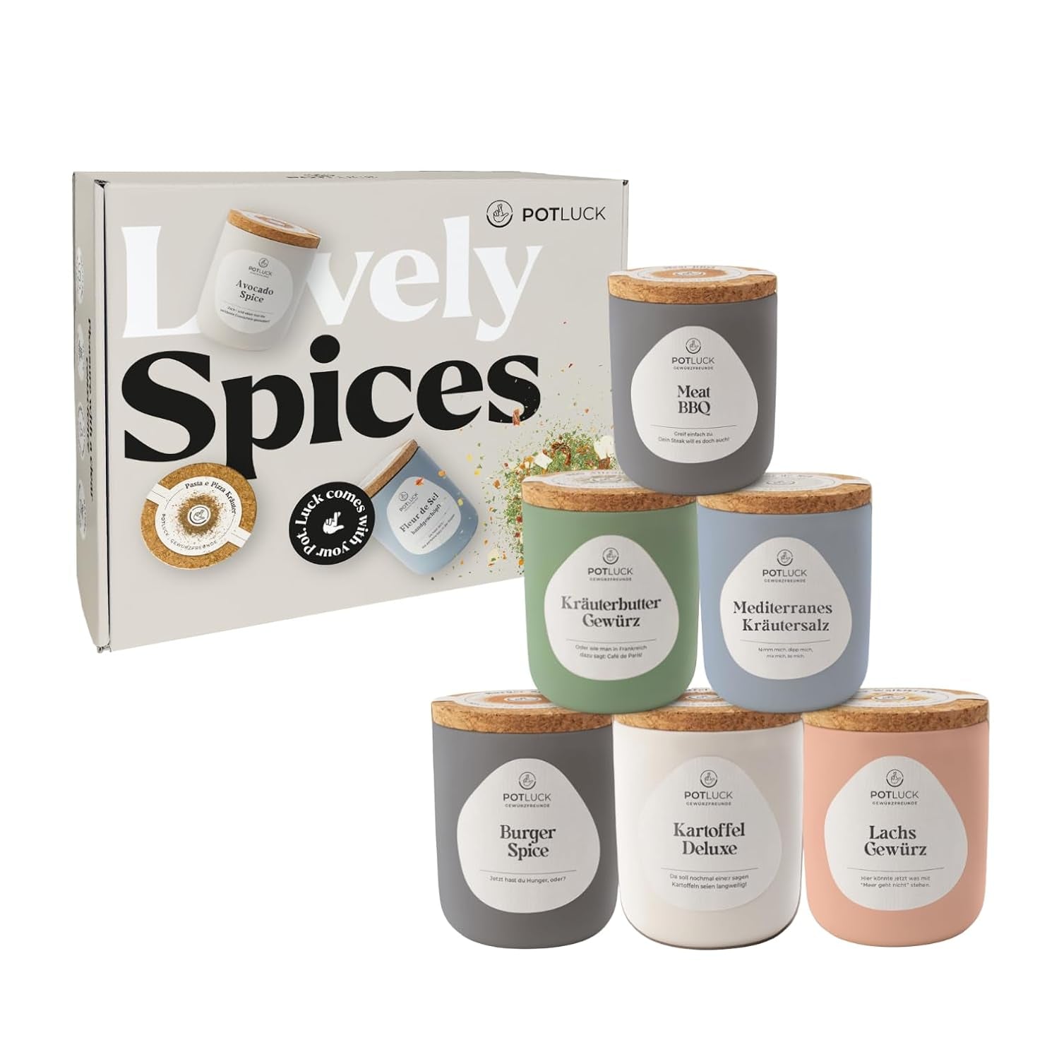 Potluck | Feta Gewürz | Gewürzmischung im Keramiktopf | 50 g | Přirozená inhalace