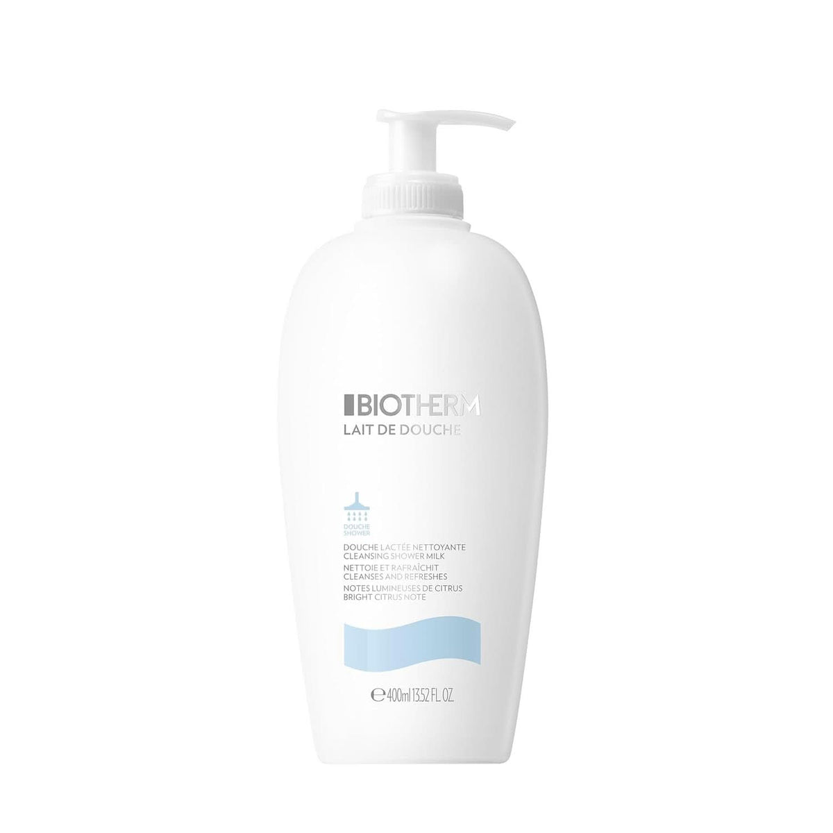 Biotherm, povzbuzující sprchové mléko pro intenzivní hydrataci a pocit hladkého těla, 400 ml Sprcha a koupel Naty Shop
